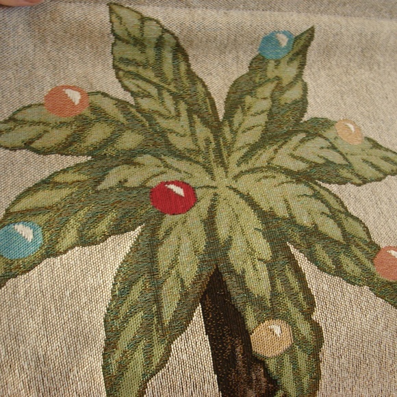 Christmas Holiday Tropical Beach Scene Coastal Wall Hang Tapestry and Hang Rod - Picture 3 of 9